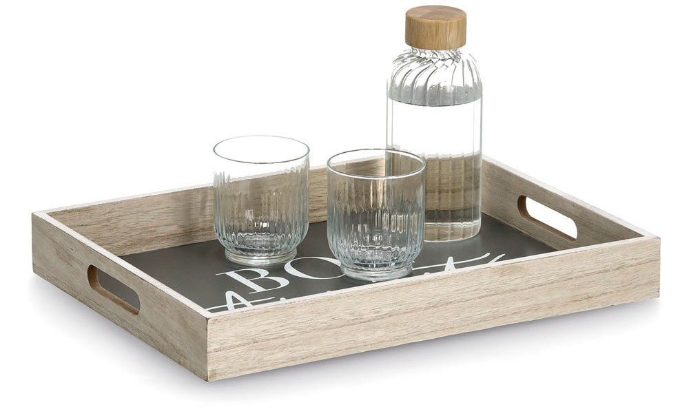 Zeller Present Tablett, MDF, (1-tlg), mit Aufdruck ''Bon Appetit'', 2 Grifflöcher