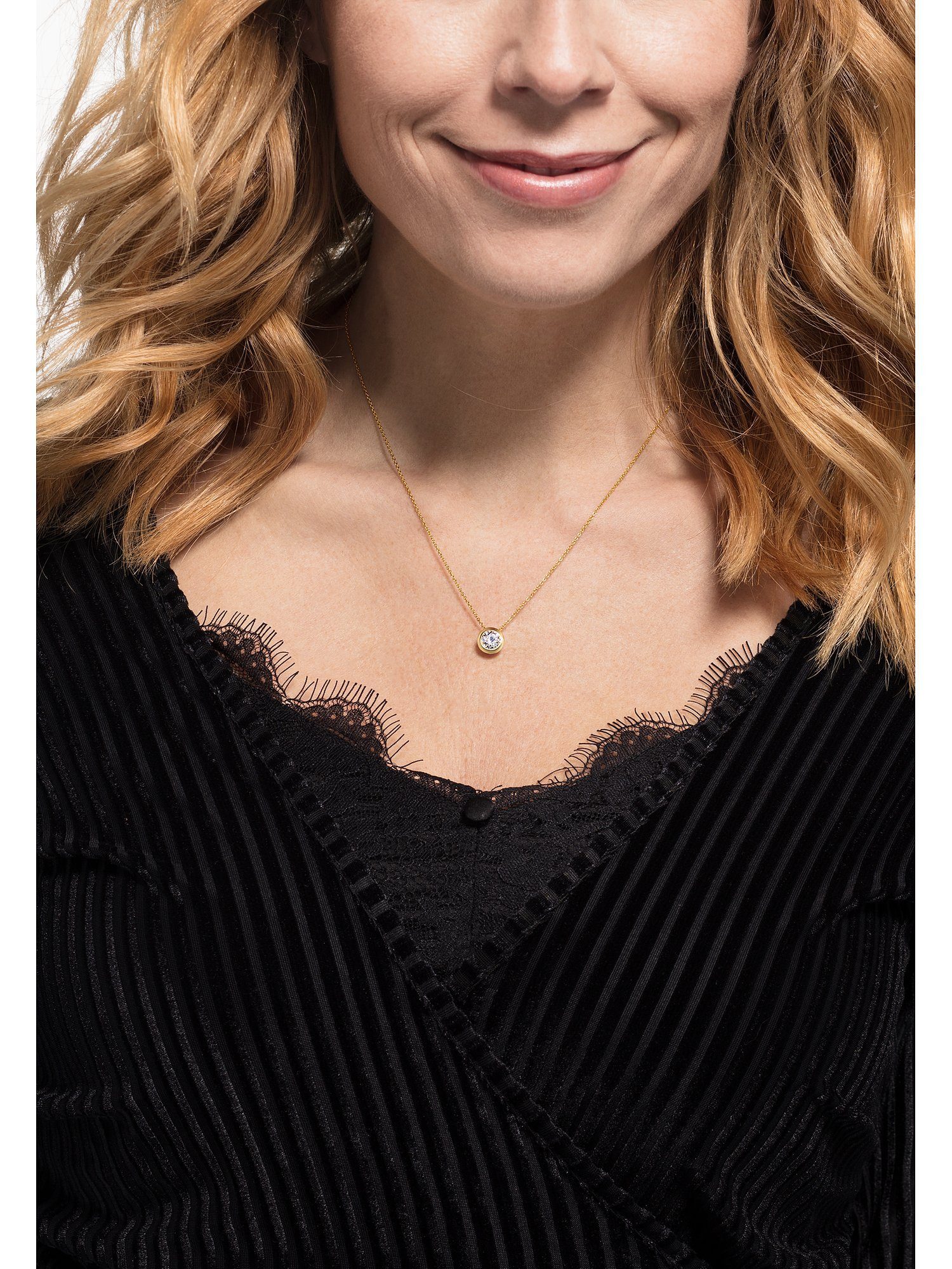 JETTE Silberkette JETTE Damen-Kette 925er Silber 1 Zirkonia, SOLITAIRE