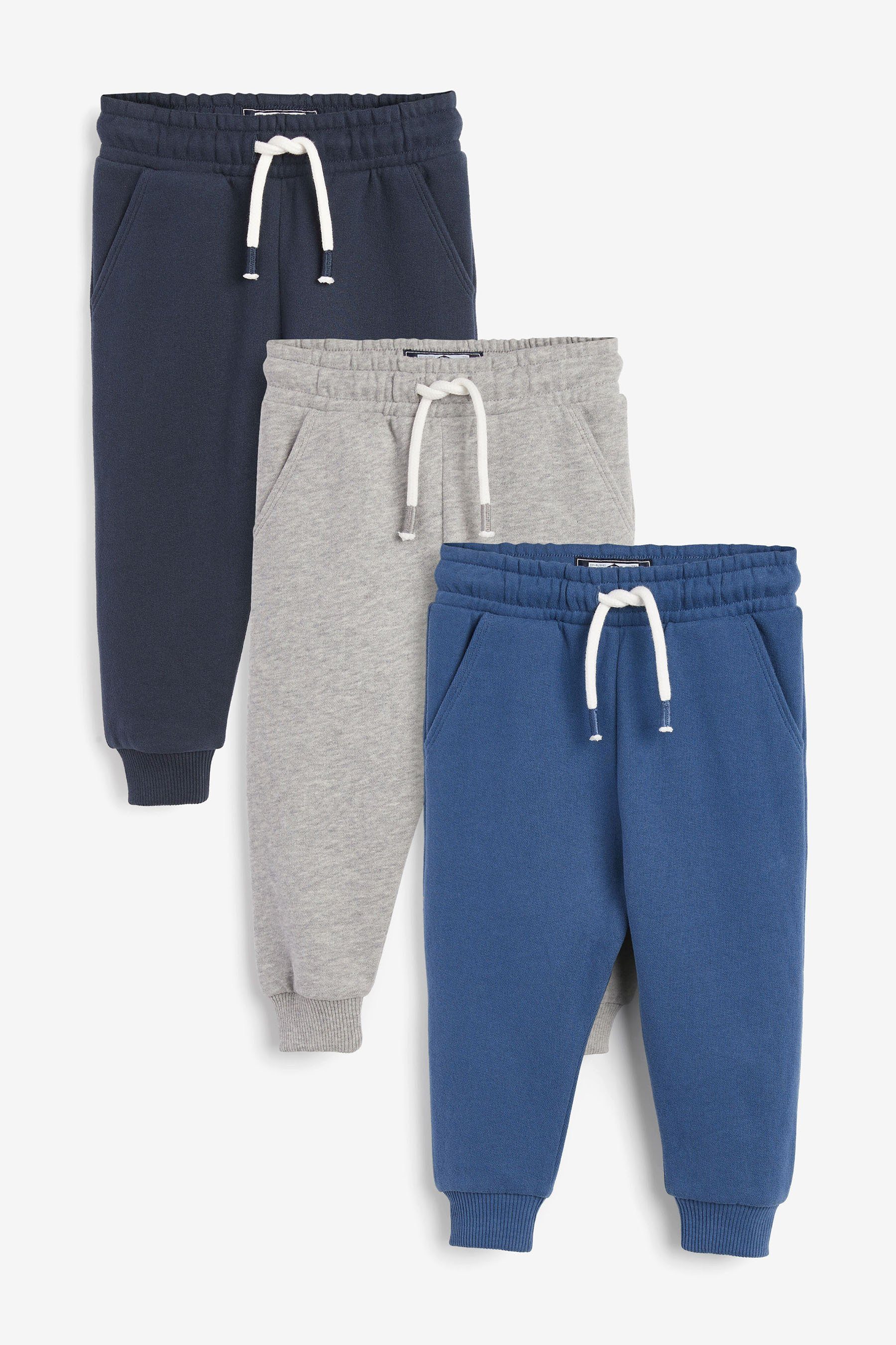 Next Jogginghose Weiche Jogginghosen, 3er-Pack (3-tlg) Blue/Grey/Navy