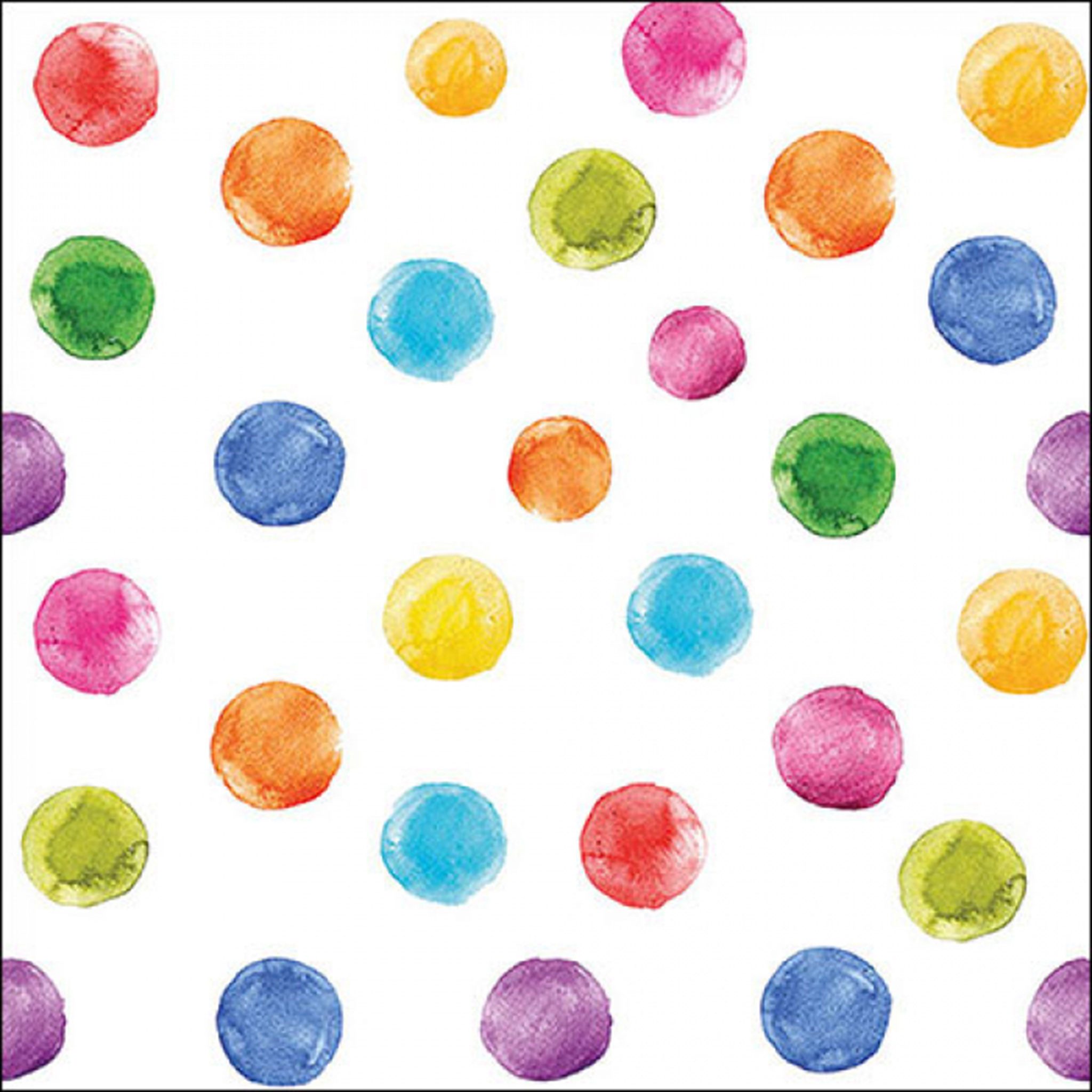 Ambiente Luxury Paper Products Papierserviette, Servietten Papier 33x33cm 3-lag. mit bunten Punkten Aquarell 20 Stück