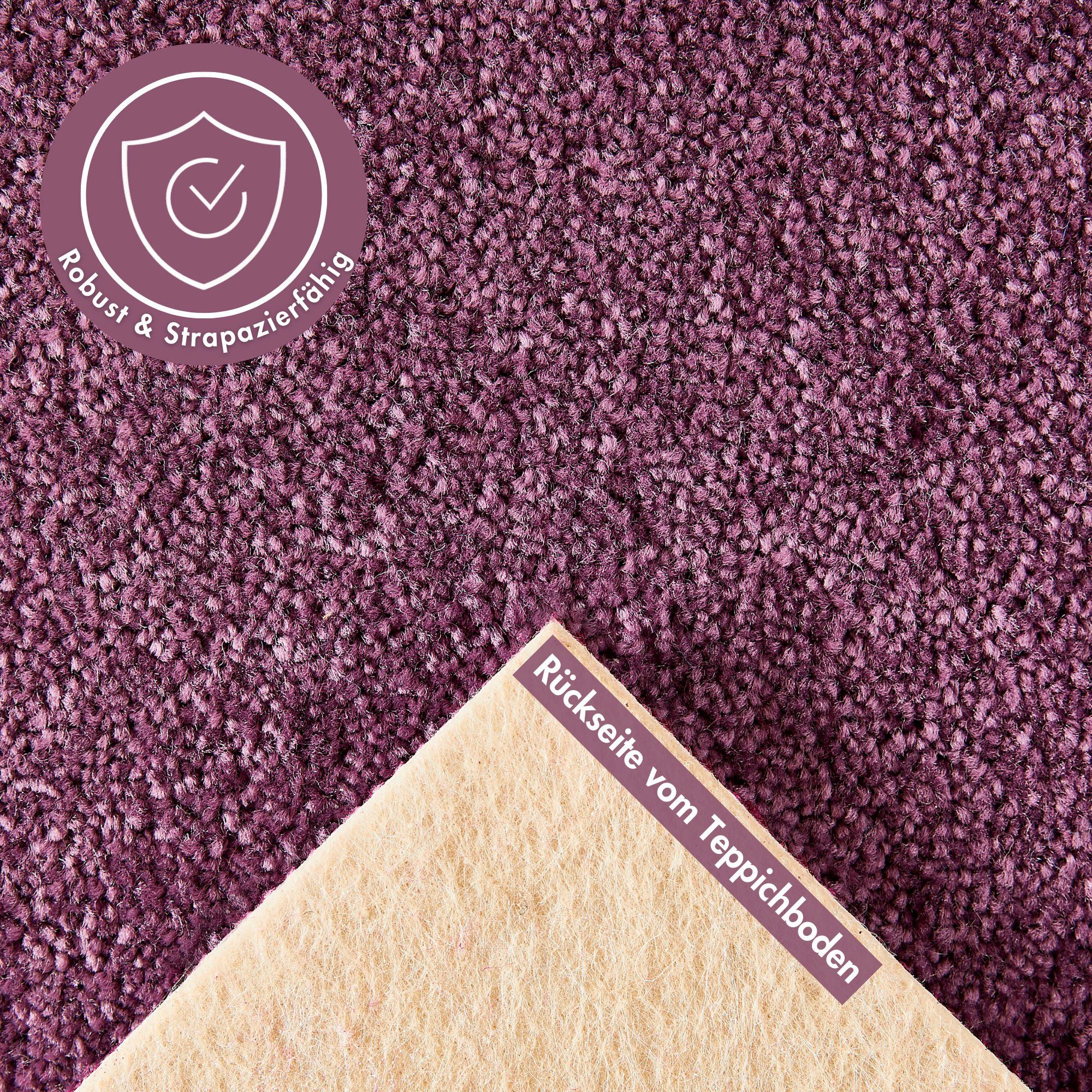 Andiamo Teppichboden Sophie, Frisee-Velours, Gesamthöhe 12 mm, Luxusklasse LC3, rechteckig, Uni Farben, Breite 400 cm oder 500 cm, strapazierfähig & pflegeleicht