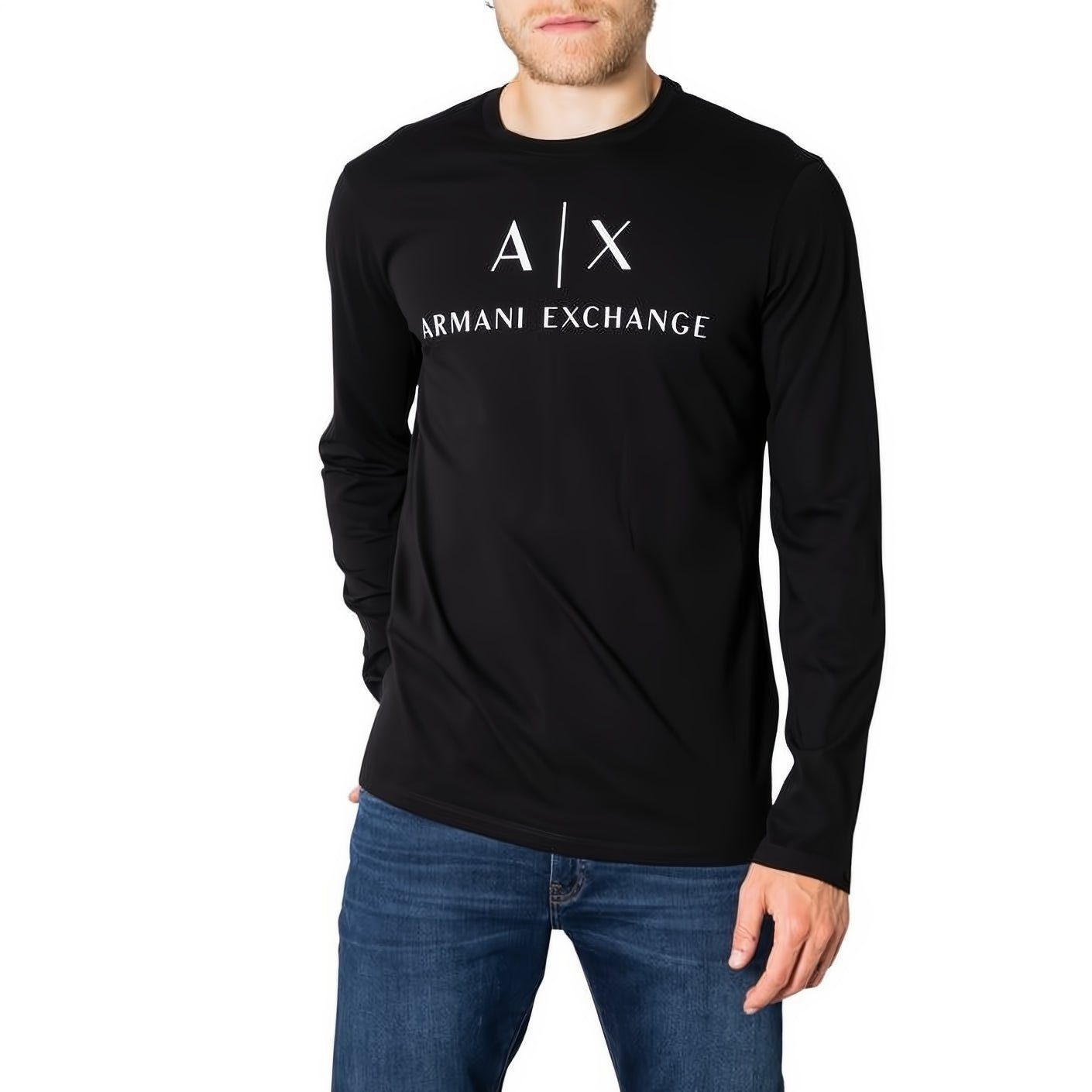 ARMANI Kleidungskollektion! T-Shirt EXCHANGE für ein Must-Have Ihre kurzarm, Rundhals, Schwarz