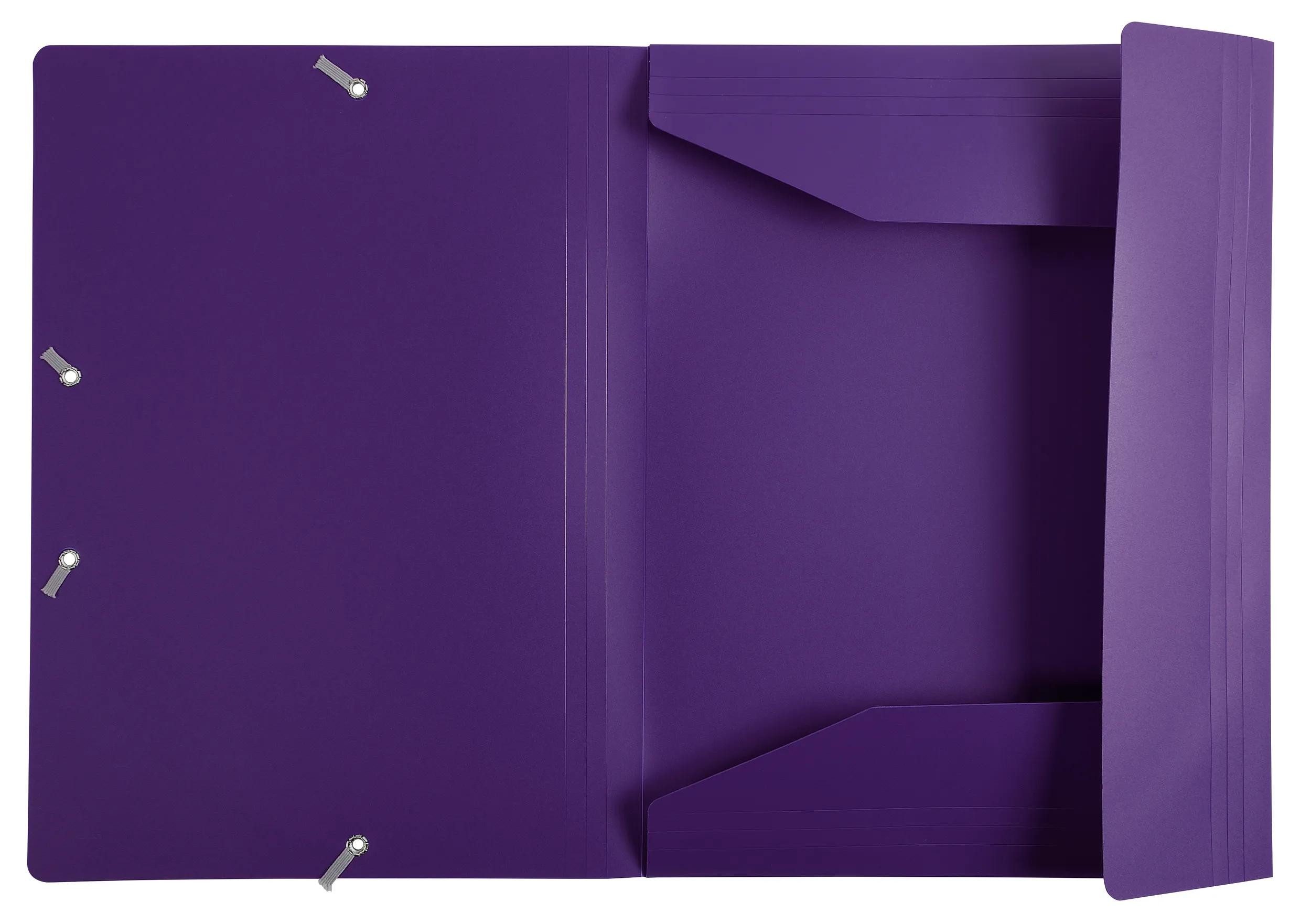 Thumbnail - EXACOMPTA Organisationsmappe 30x Sammelmappe +Gummizug 3 Klappen PP 400µ Eco A4 Violett 55918E, Sammelmappen 3 Klappen