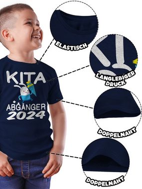 Shirtracer T-Shirt Kita Abgänger 2024 rennender Hase mit Schultüte Einschulung Junge Schulanfang Geschenke