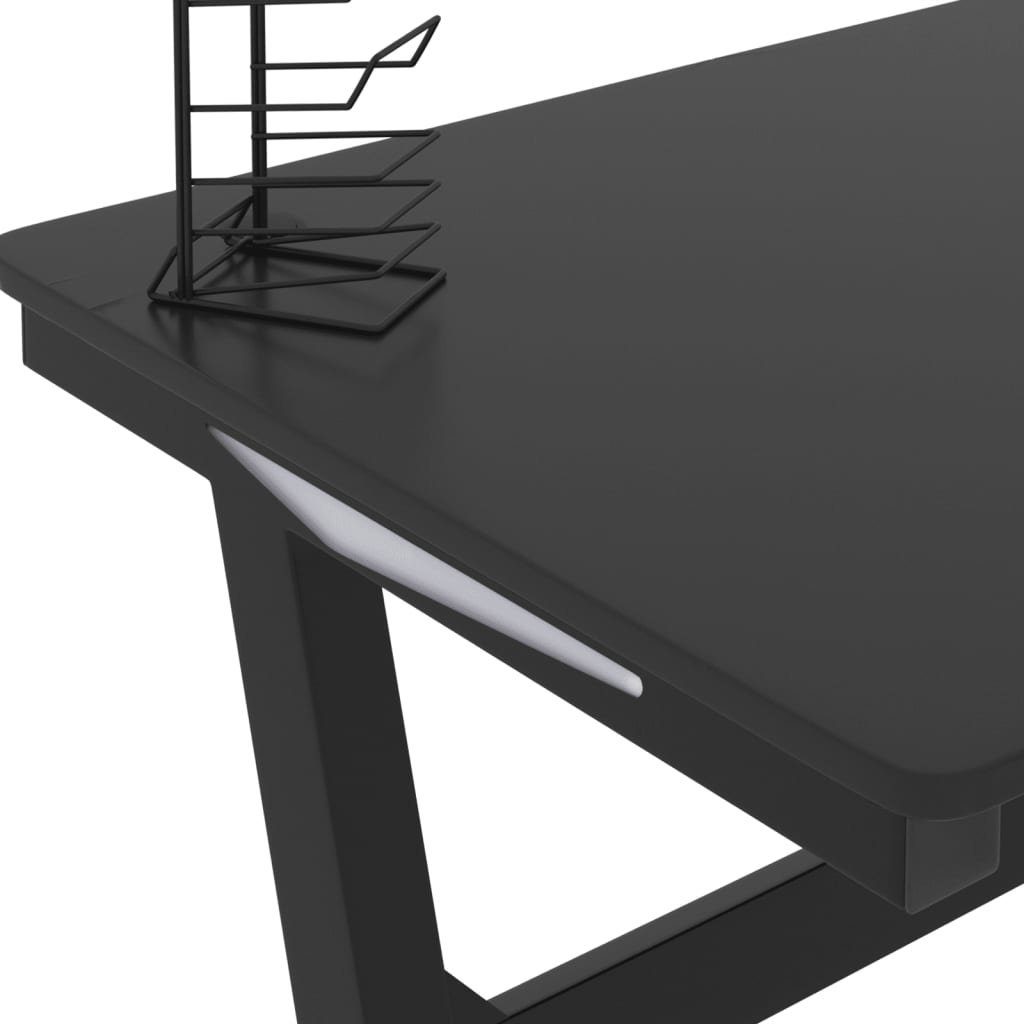 vidaXL Schreibtisch cm mit Schwarz Schwarz Z-Gestell 90x60x75 LED Gaming-Schreibtisch | und Schwarz