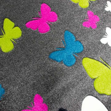 Kinderteppich Niedlicher Schmetterlings-Teppich für Kinderzimmer in grau, Carpetia, rechteckig, Höhe: 13 mm