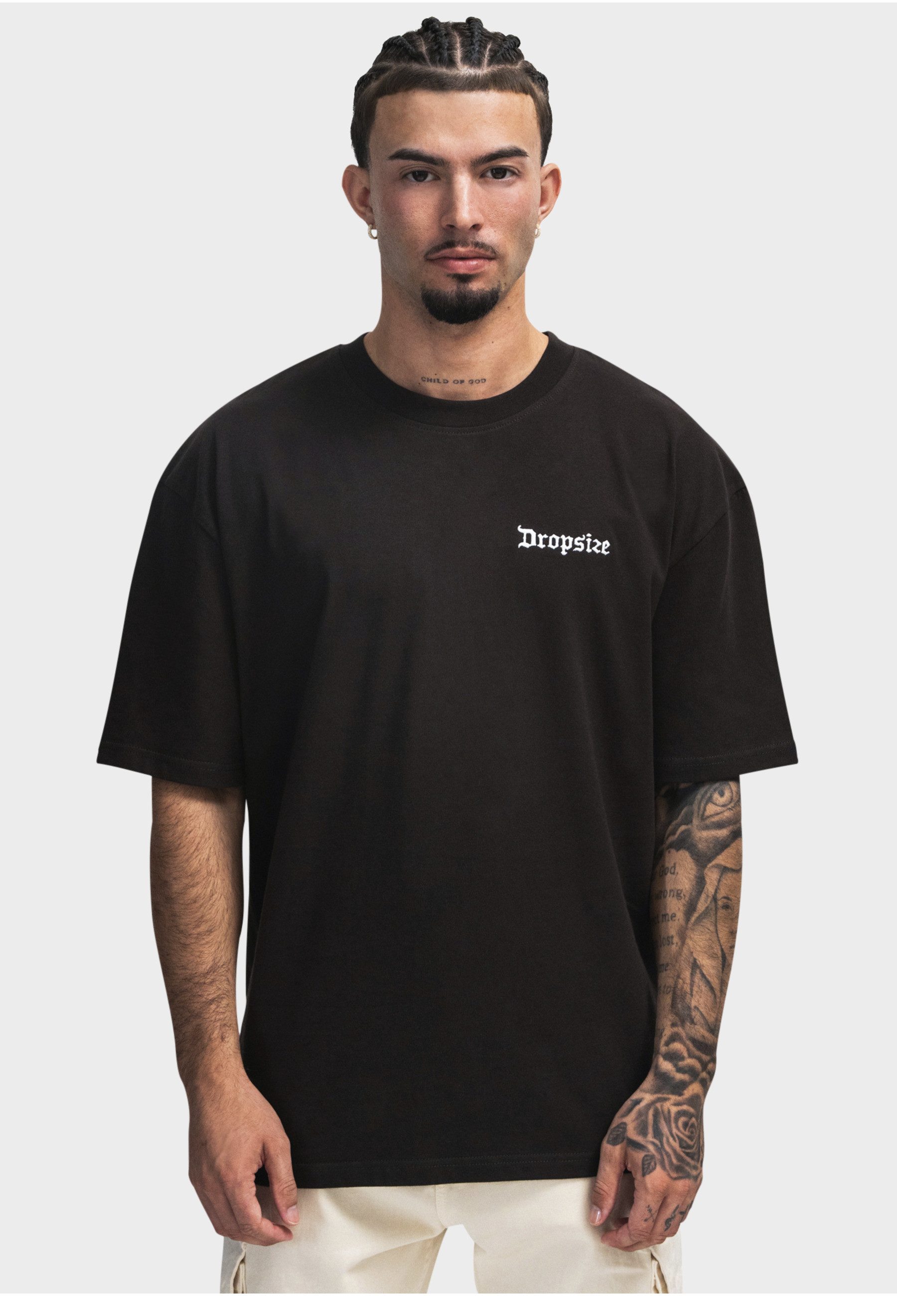 Dropsize T-Shirt Dropsize Herren Heyvy Oversize Crew Dove T-Shirt (1-tlg) – Bild 4 von 5