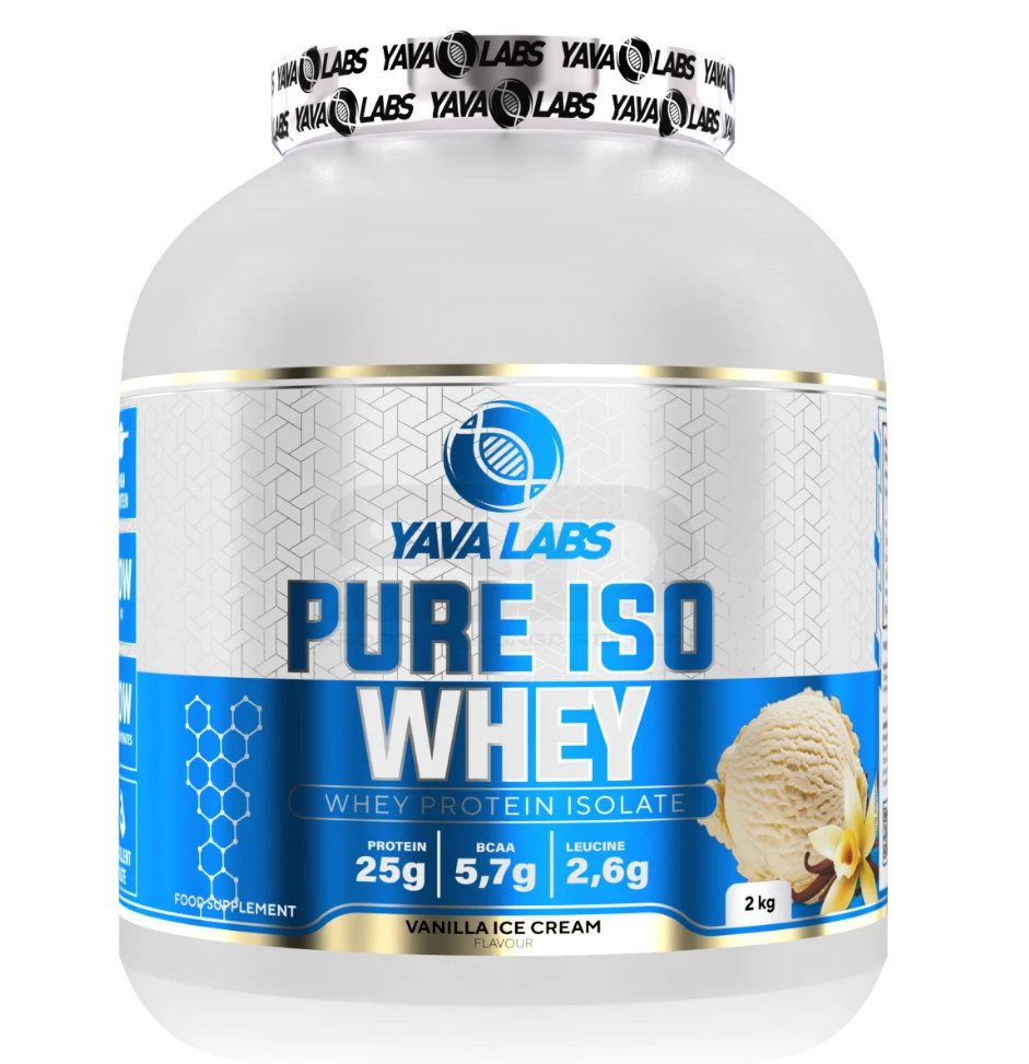 YAVA LABS® Pure ISO Whey 2kg Pulver Protein Isolat Vanille Ice Cream Pulver
