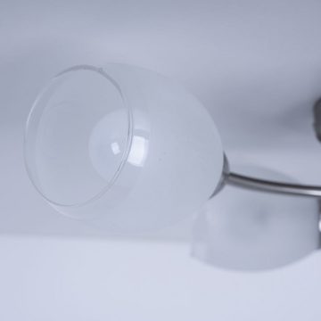 etc-shop Deckenstrahler, Leuchtmittel nicht inklusive, Deckenleuchte Chrom Wohnzimmerlampe Decke Deckenlampe Glas Spots
