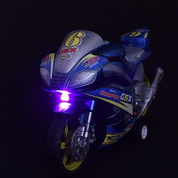 Toi-Toys Spielzeug-Motorrad Rennmotorrad mit Licht, Ton und Rückzug Funktion