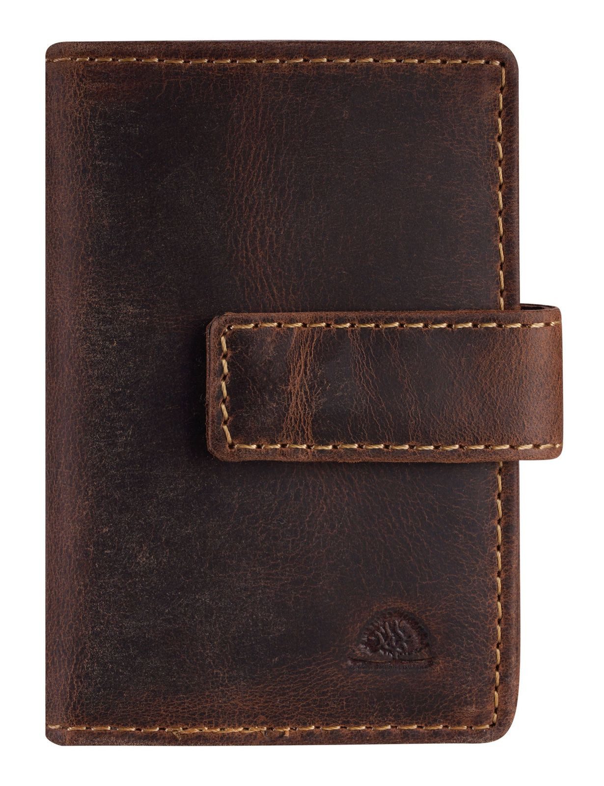 Greenburry Geldscheinklammer Card-Clip Case RFID, aus echtem Rindsleder mit RFID-Blocker Schutz