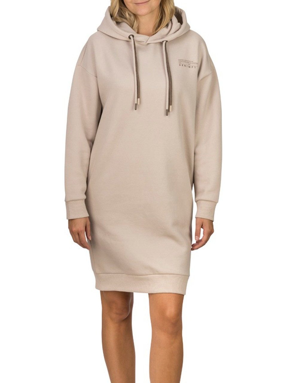 DENIMFY Sweatkleid Damen Kapuzenpullover DFAnna Oversize Freizeitkleid mit Kapuze