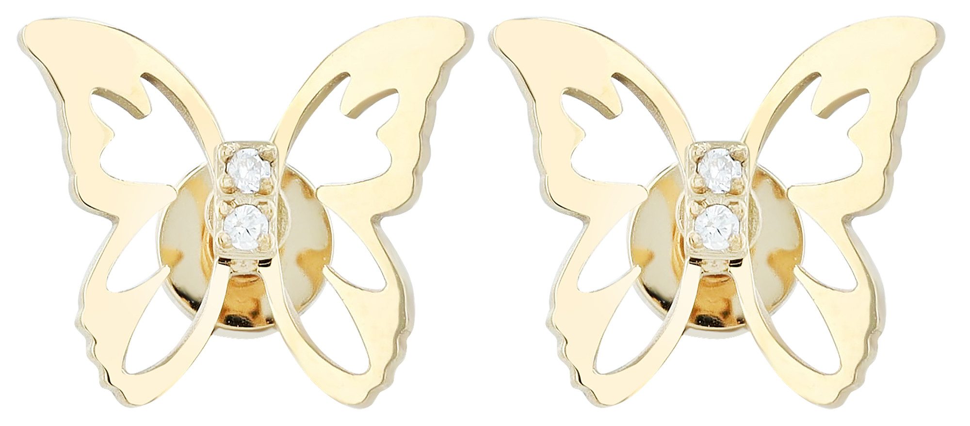 AKZENT Ohrring-Set Edelstahl, Schraubverschluss, Schmetterling, hautverträglich (Paar)