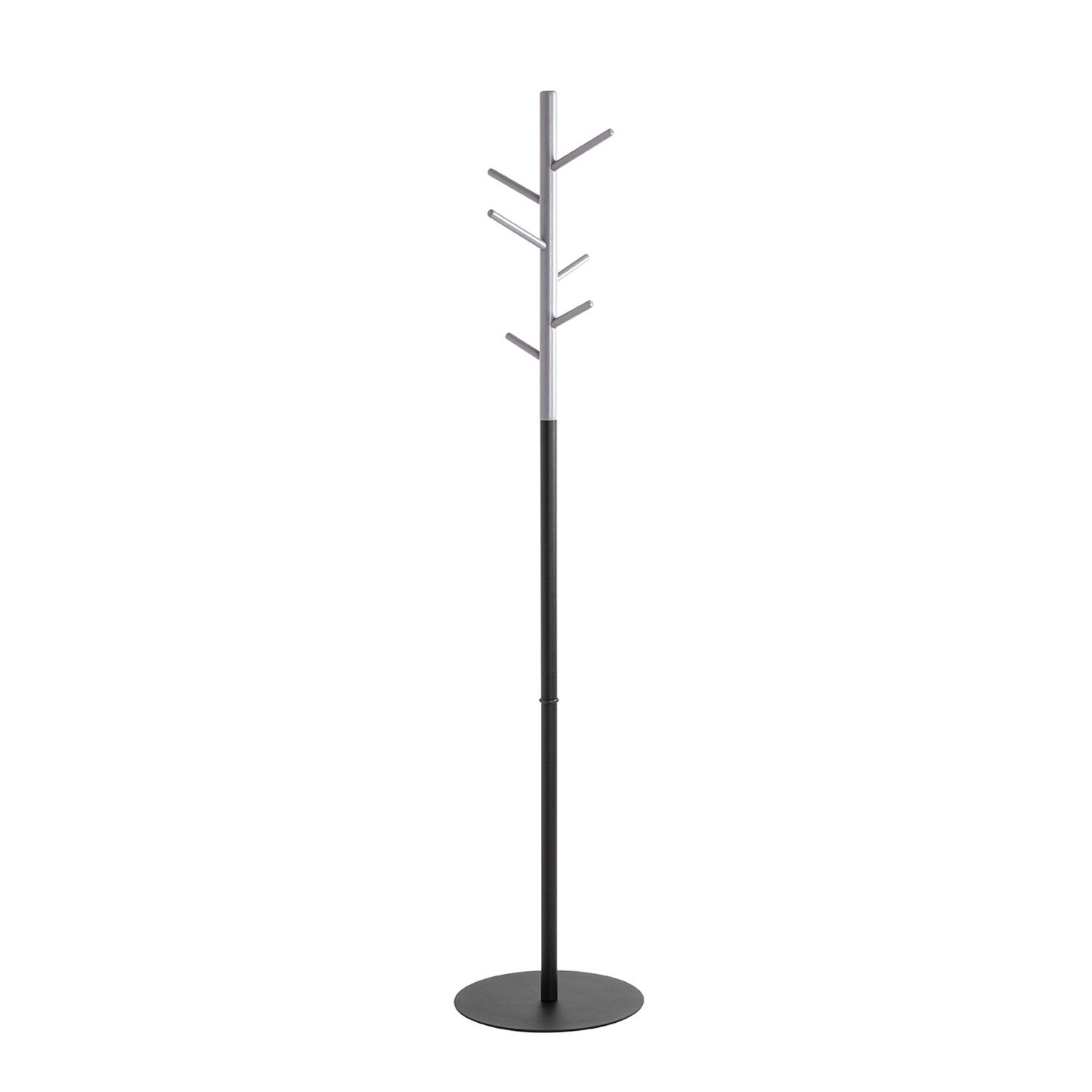 HAKU Garderobenständer Garderobenständer grau, schwarz-Kleiderständer, Massivholz-H170xØ36 cm, (1xGarderobenständer, Hakenständer - Aufhängeständer), Garderobenständer aus Massivholz, Kleiderständer, Standgarderobe
