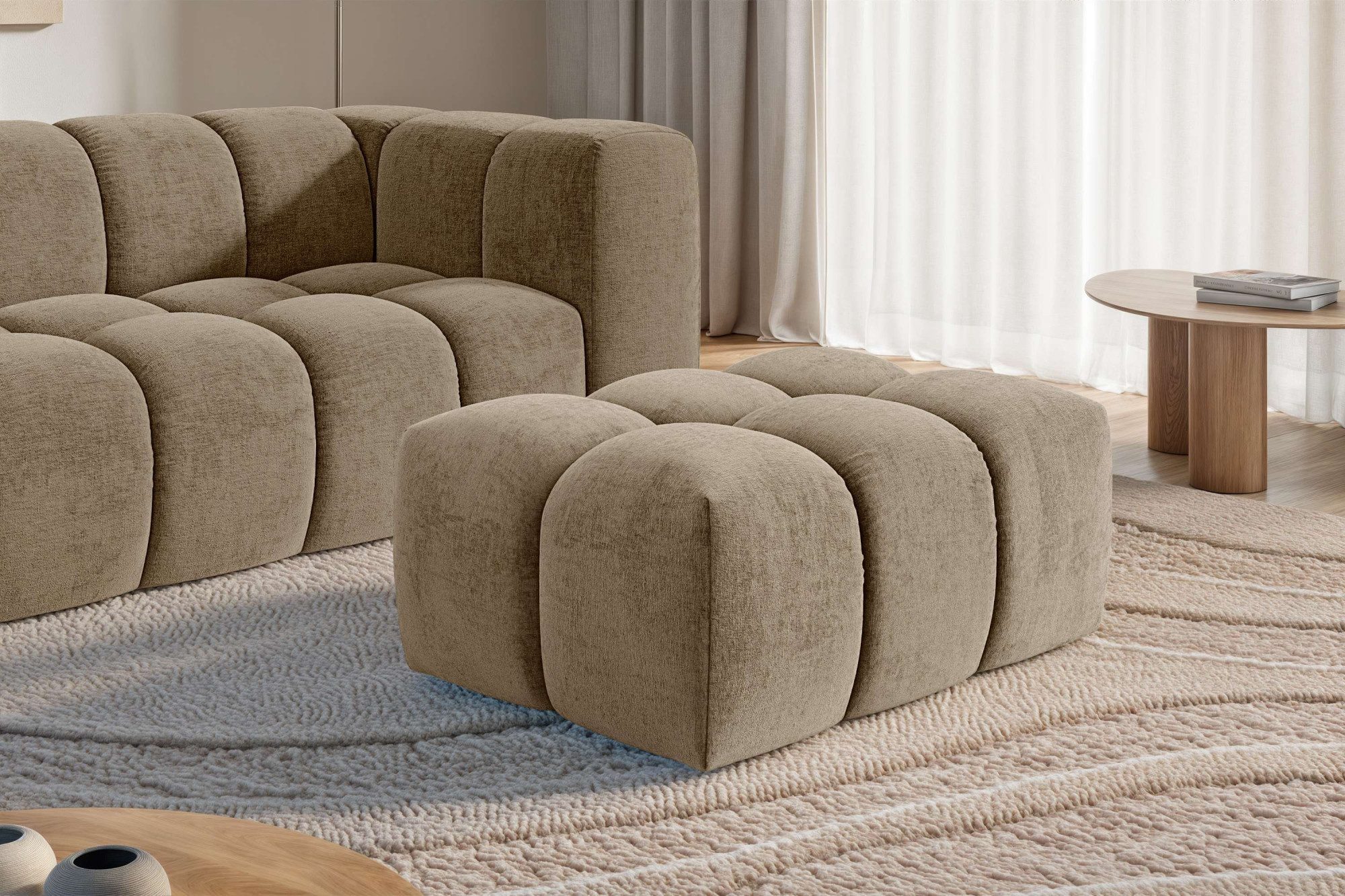 homsy by Ana Johnson Polsterhocker BOUBELLE Sitzhocker mit Steppung, Bubble-Optik, Maße B/T/H: 97/67/42cm, erstklassige Verarbeitung, hoher Sitzkomfort und modernes Design