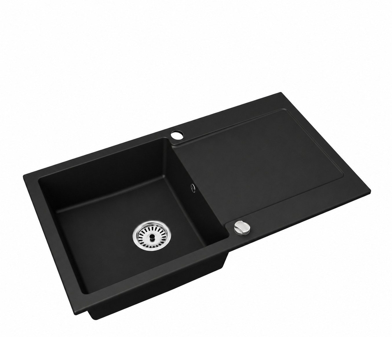 Faizee Home Granitspüle Faizee Home Granitspüle 90x50 cm, eckig, mit Abtropffläche & Siphon