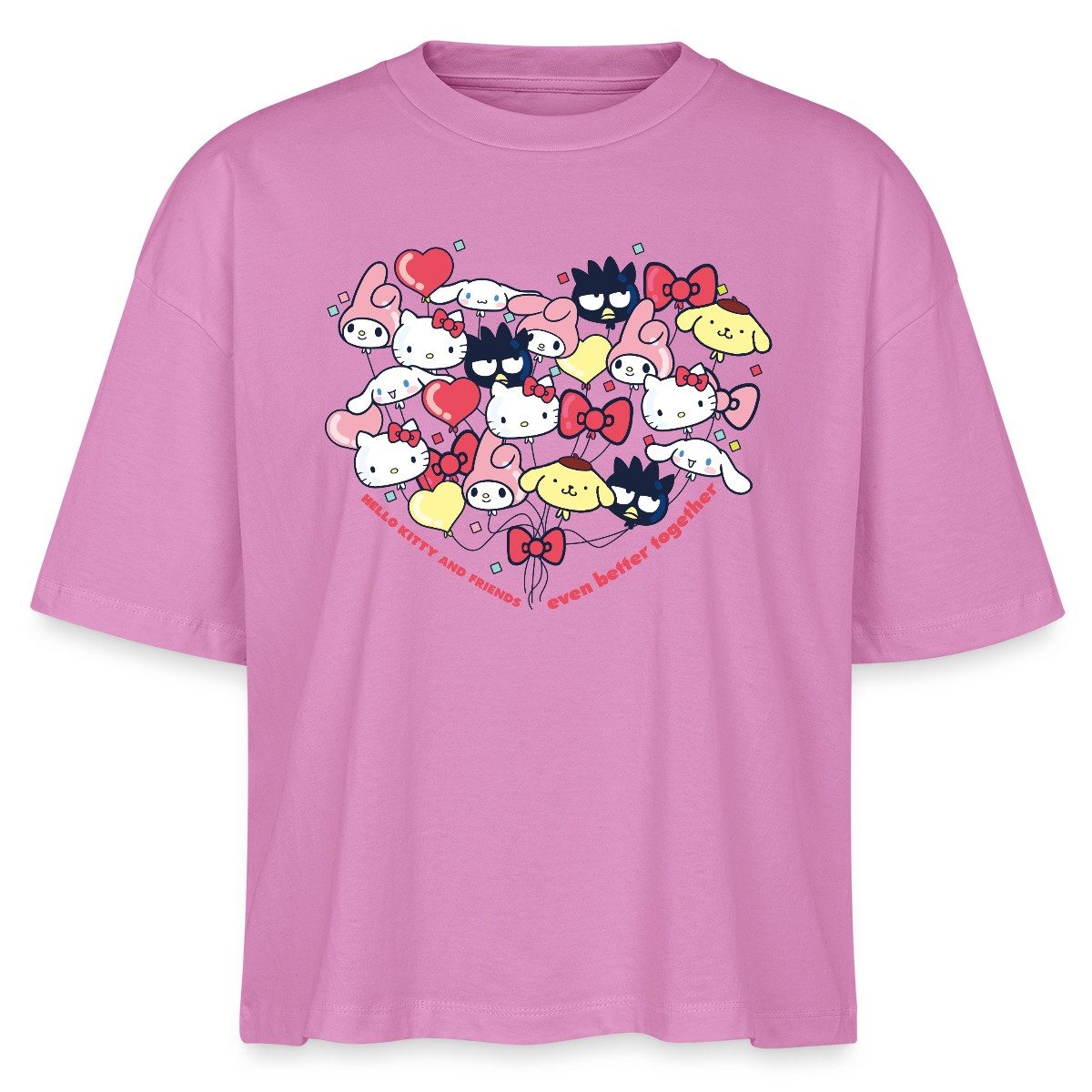 T-Shirt Hello Kitty And Friends Ballons Boxy Shirt Damen