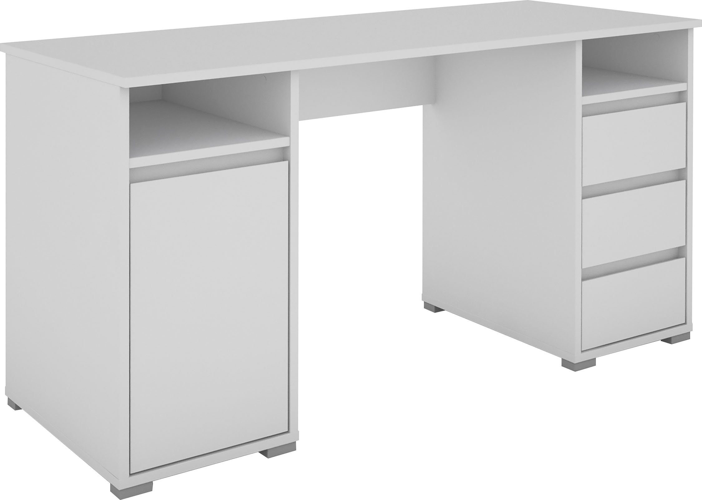 Homexperts Schreibtisch Loop, mit 3 Schubkästen und 1 Tür, Moderner  Schreibtisch mit viel Stauraum
