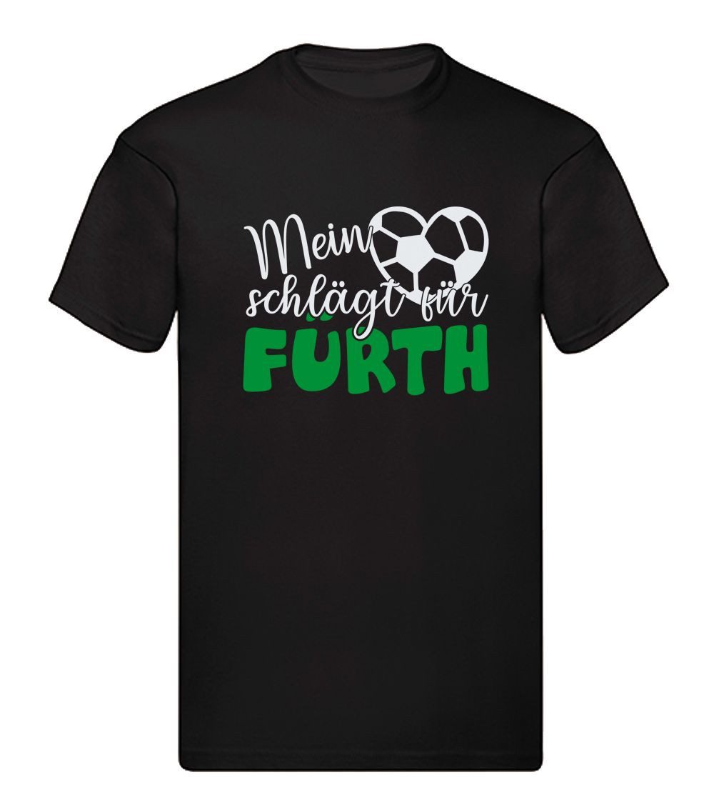 G-graphics T-Shirt Mein Herz schlägt für Fürth (1-tlg) Herren T-Shirt mit einem Motiv für den echten Fan