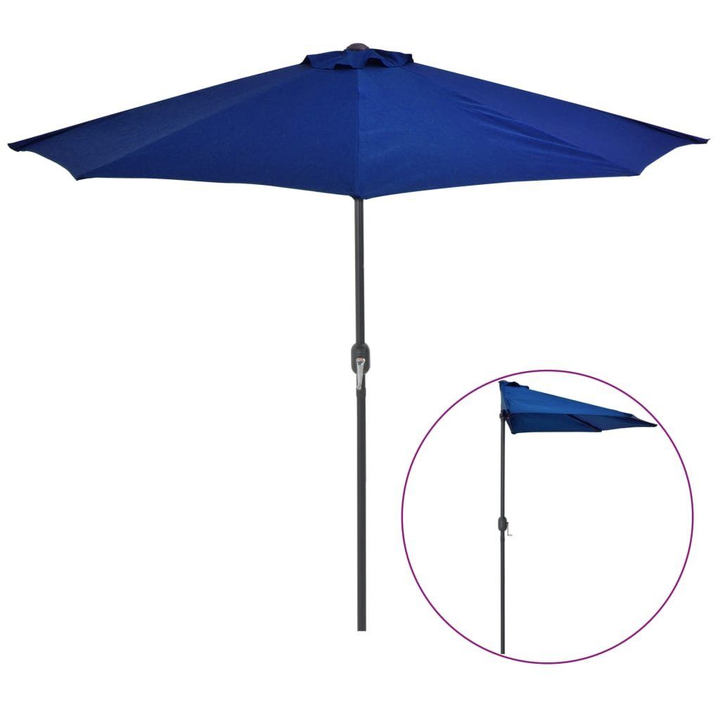 furnicato Sonnenschirm Balkon-Alu-Mast Blau 270x144x222cm Halbrund günstig online kaufen