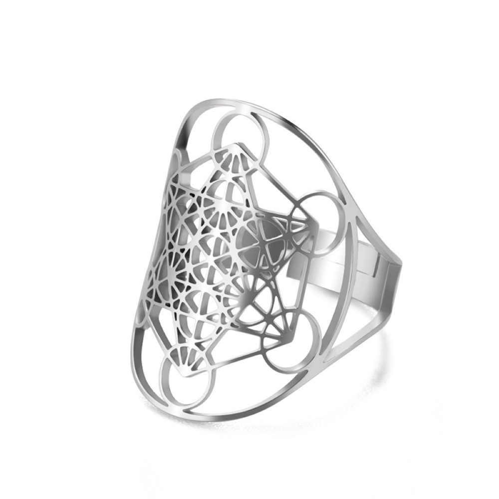 Saraswati Fingerring Ring "Metatron" Edelstahl offen günstig online kaufen