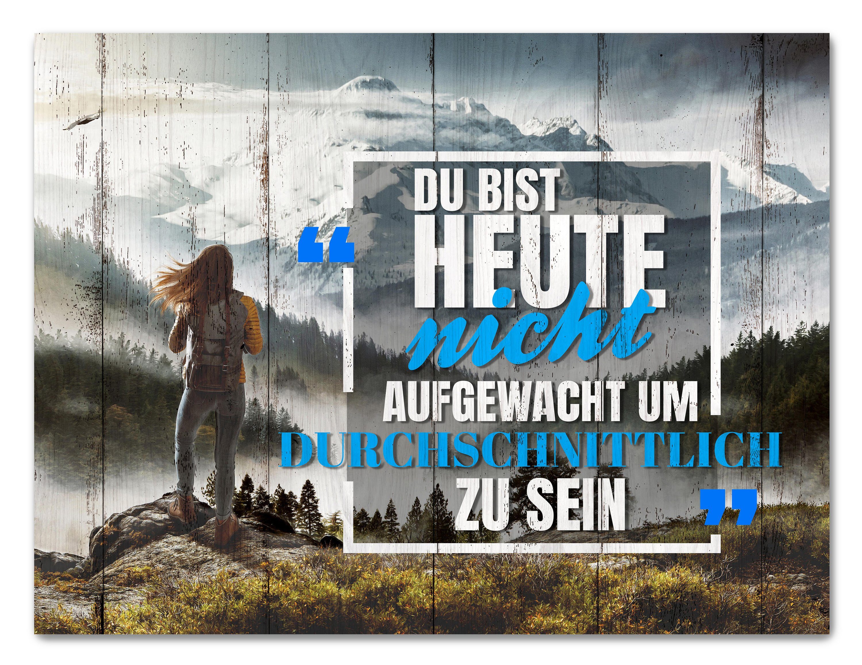 sein, Durchschnittlich Wandbild, Leinwandbilder Querformat, versch. St), Größen (1 in Leinwandbild wandmotiv24 Sprüche Wanddeko, Motivation,