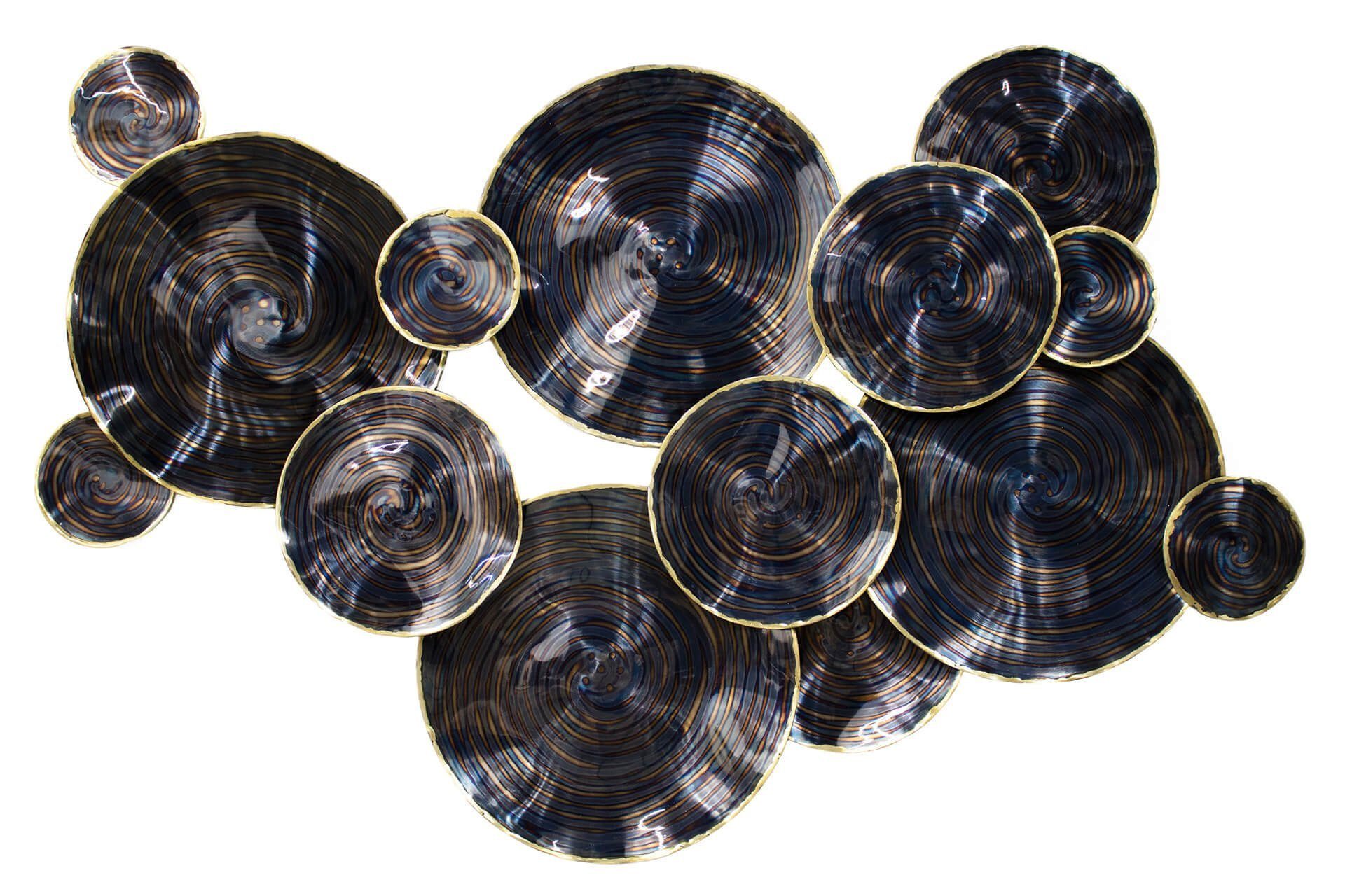 Wanddekoobjekt Wanddeko Metall 117x72.5x8 cm, KUNSTLOFT handgefertigte Plates on Water