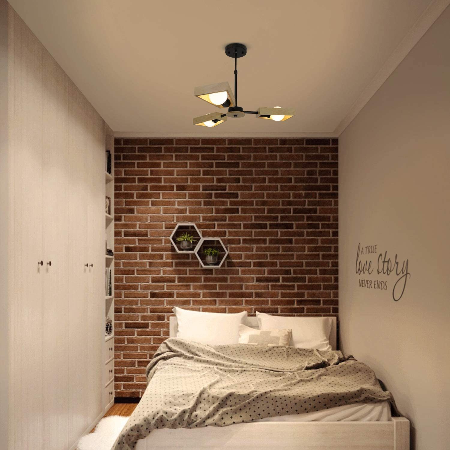 Glühbirnen Wohnzimmer LED Schlafzimmer Kronleuchter Beleuchtung, Deckenleuchte Ohne wechselbar, 3-flammig, 65cm Höhenverstellbar, ZMH LED