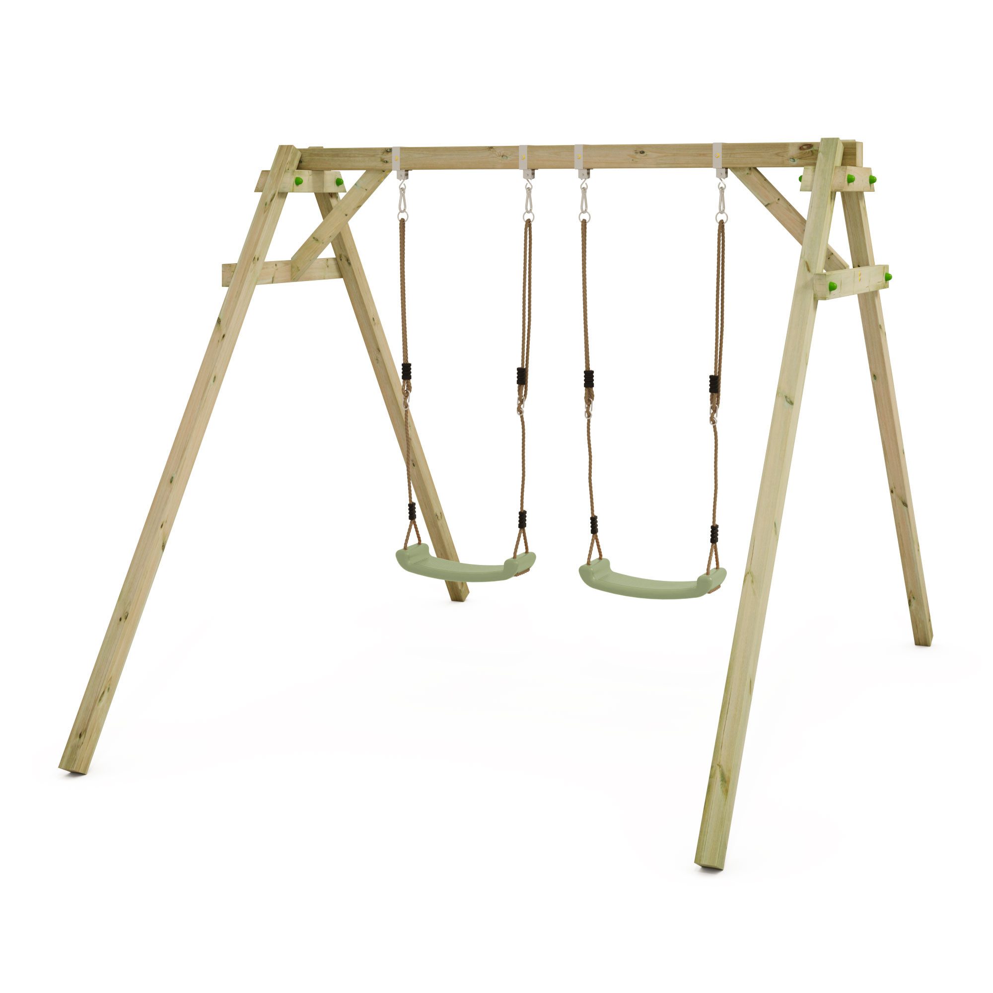 Wickey Doppelschaukel Smart Move - Kinderschaukel mit zwei höhenverstellbaren Sitzen, (Wetterfeste Holzschaukel für Geschwister & Freunde, Outdoor Schaukelgerüst zur Förderung von Gleichgewicht & Koordination), Gartenschaukel mit Massivholzrahmen und 10-Jahren Garantie*
