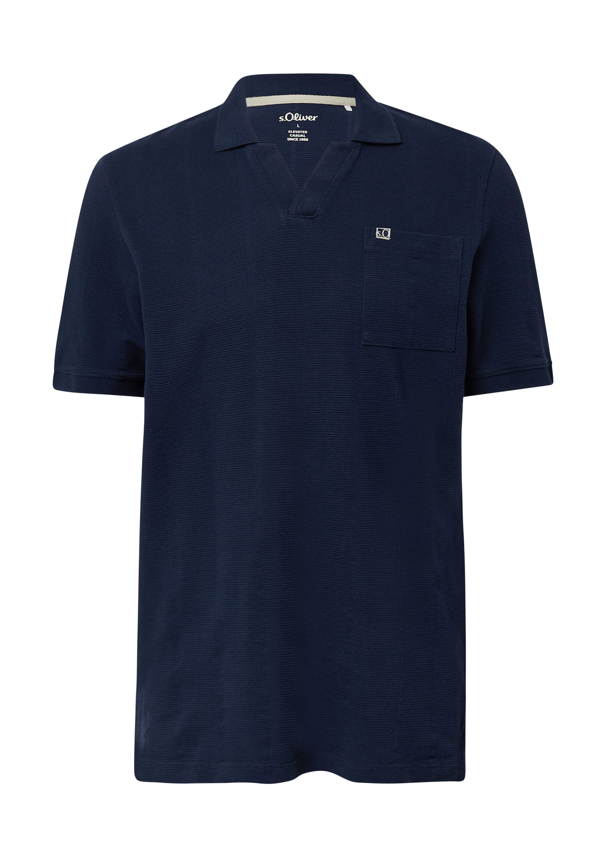 s.Oliver Kurzarmshirt Polo-Shirt Poloshirt mit Struktur-Streifen günstig online kaufen