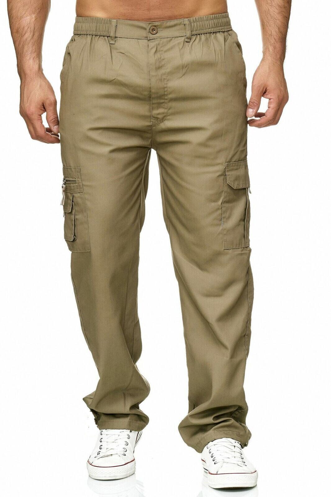 iKENNAS Cargohose Cargo Stoffhose Taschen Freizeit Arbeitshose Cargohose