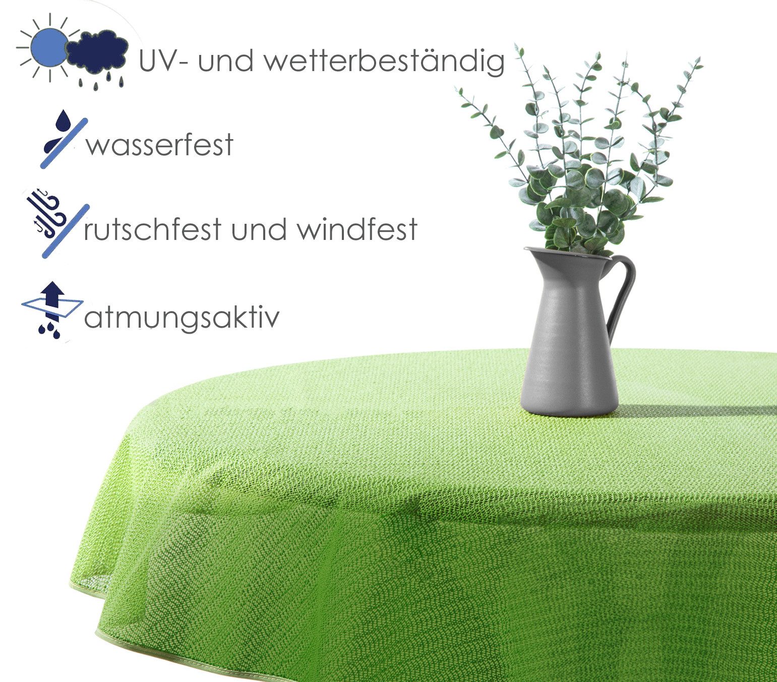 heimtexland Gartentischdecke Outdoor Tischdecke Garten Balkon Camping Tischdeko (Stück 1-tlg, 1), wetterfest I robust I UV-beständig I rutschfest I waschbar – Bild 2 von 5
