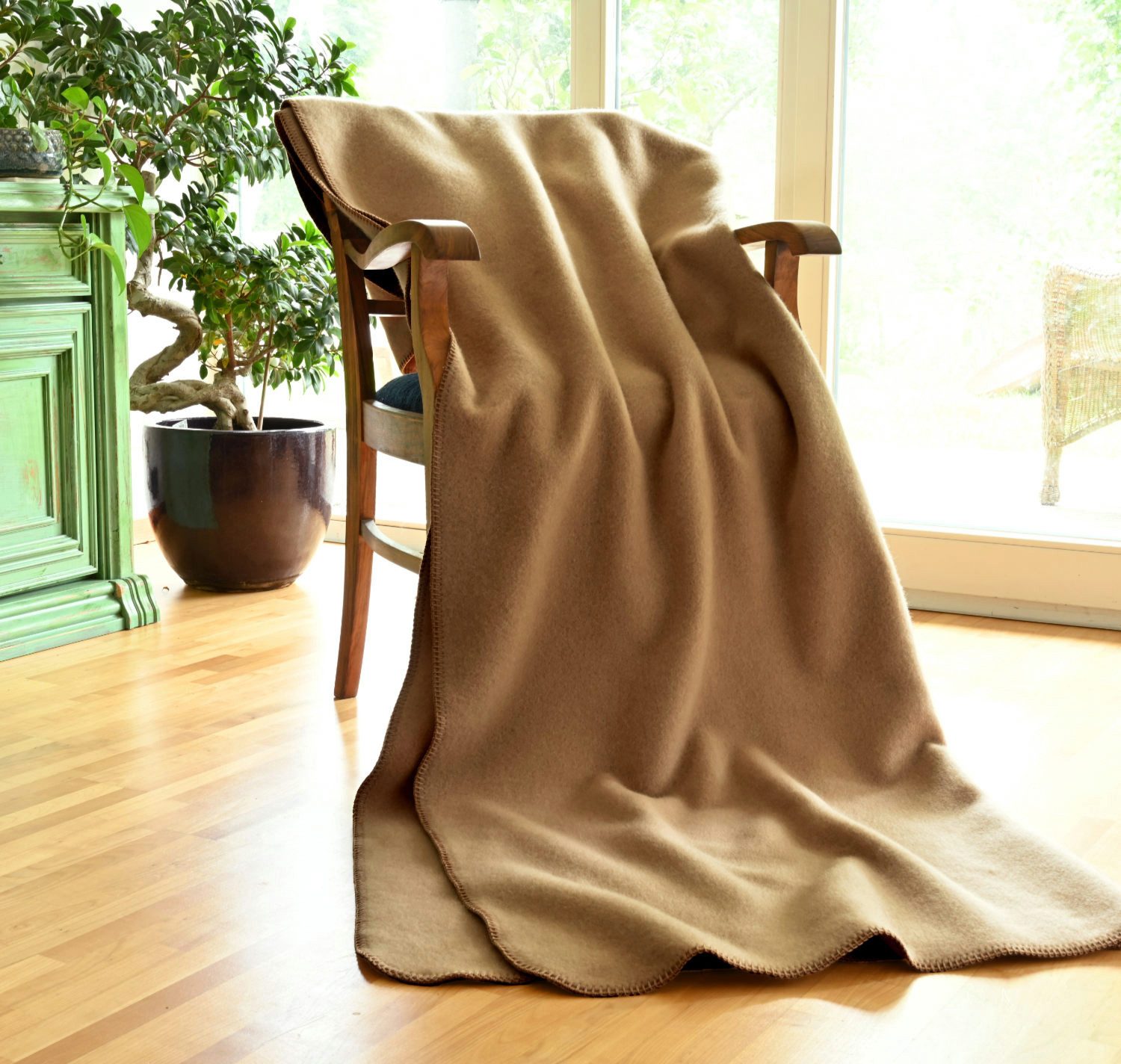 Wolldecke Premium Wolldecke Gobi 100% Baby Kamelhaar in Beige, Wohnen und Accessoires GmbH & Co. KG