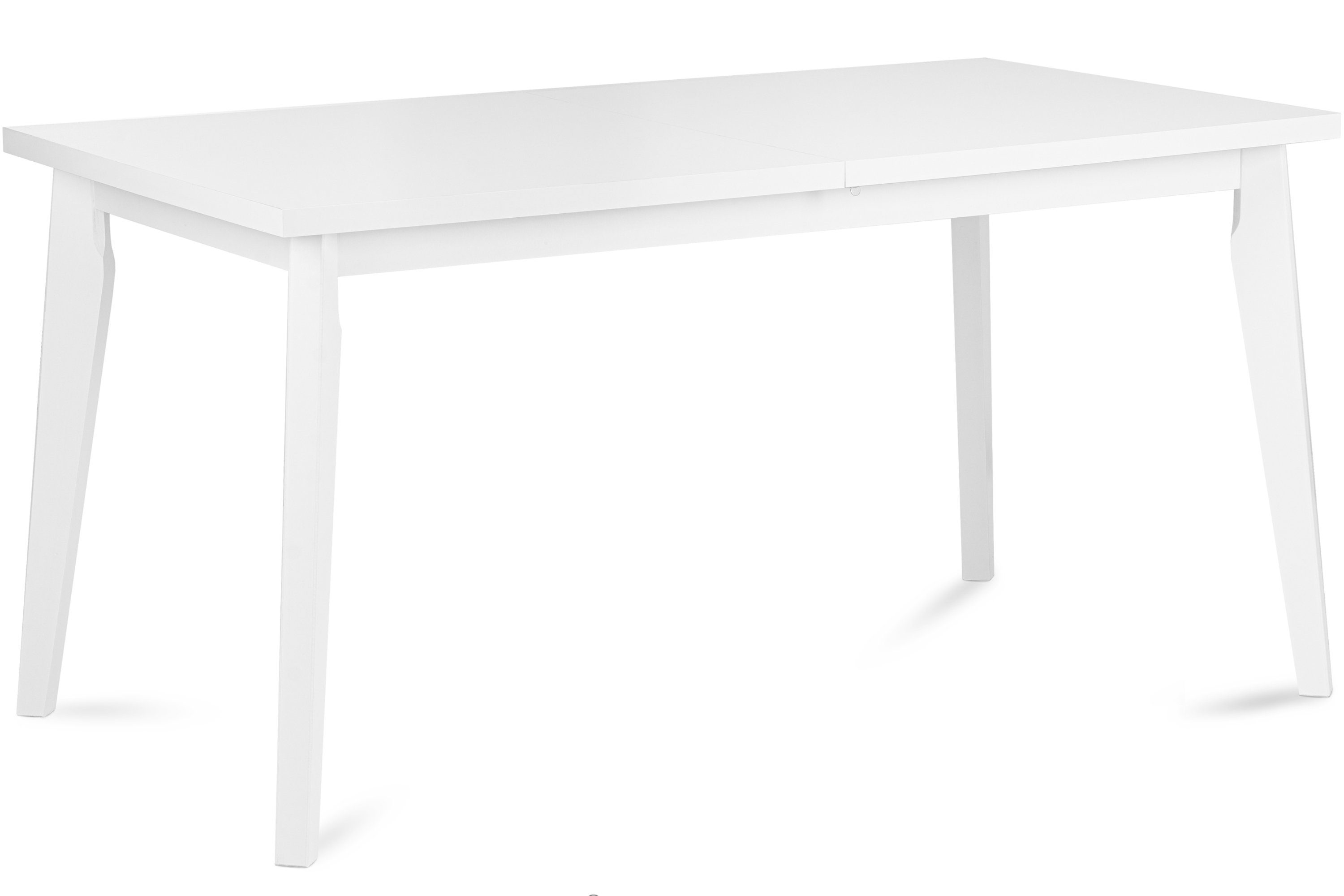 Konsimo Esstisch RHENA Esszimmertisch Küchentisch 150x80cm, ausziehbar bis 190cm, rechteckig weiß | weiß | weiß