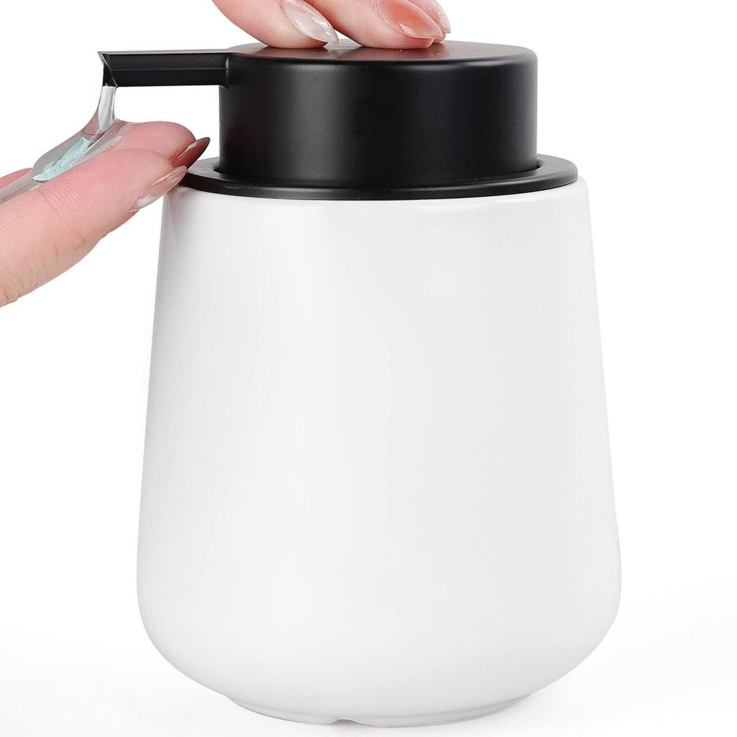 LuxusKollektion Seifenspender Keramik Seifenspender Weiß 350ml