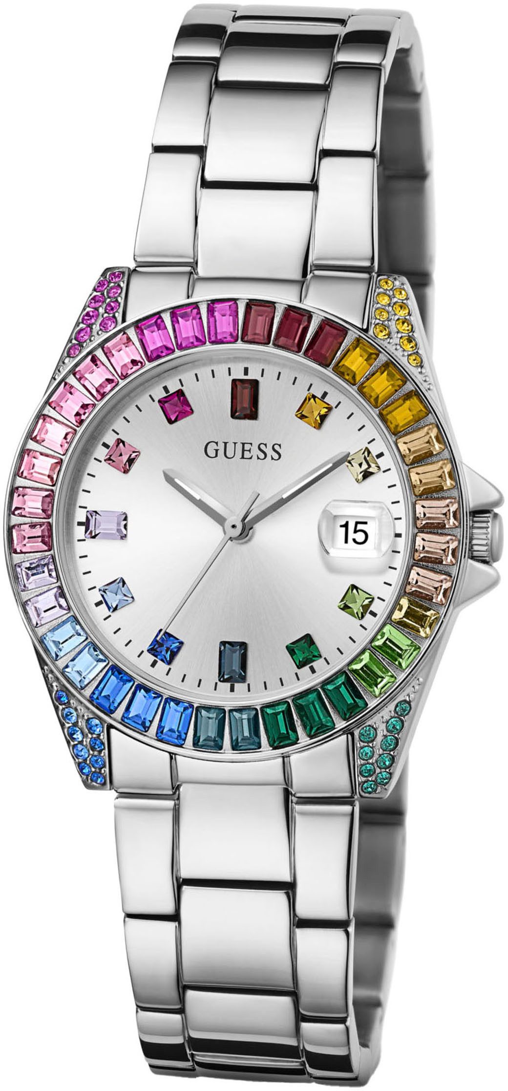 Guess Quarzuhr OPALINE GW0475L4, Armbanduhr, Damenuhr, Datum, Kristallstein günstig online kaufen