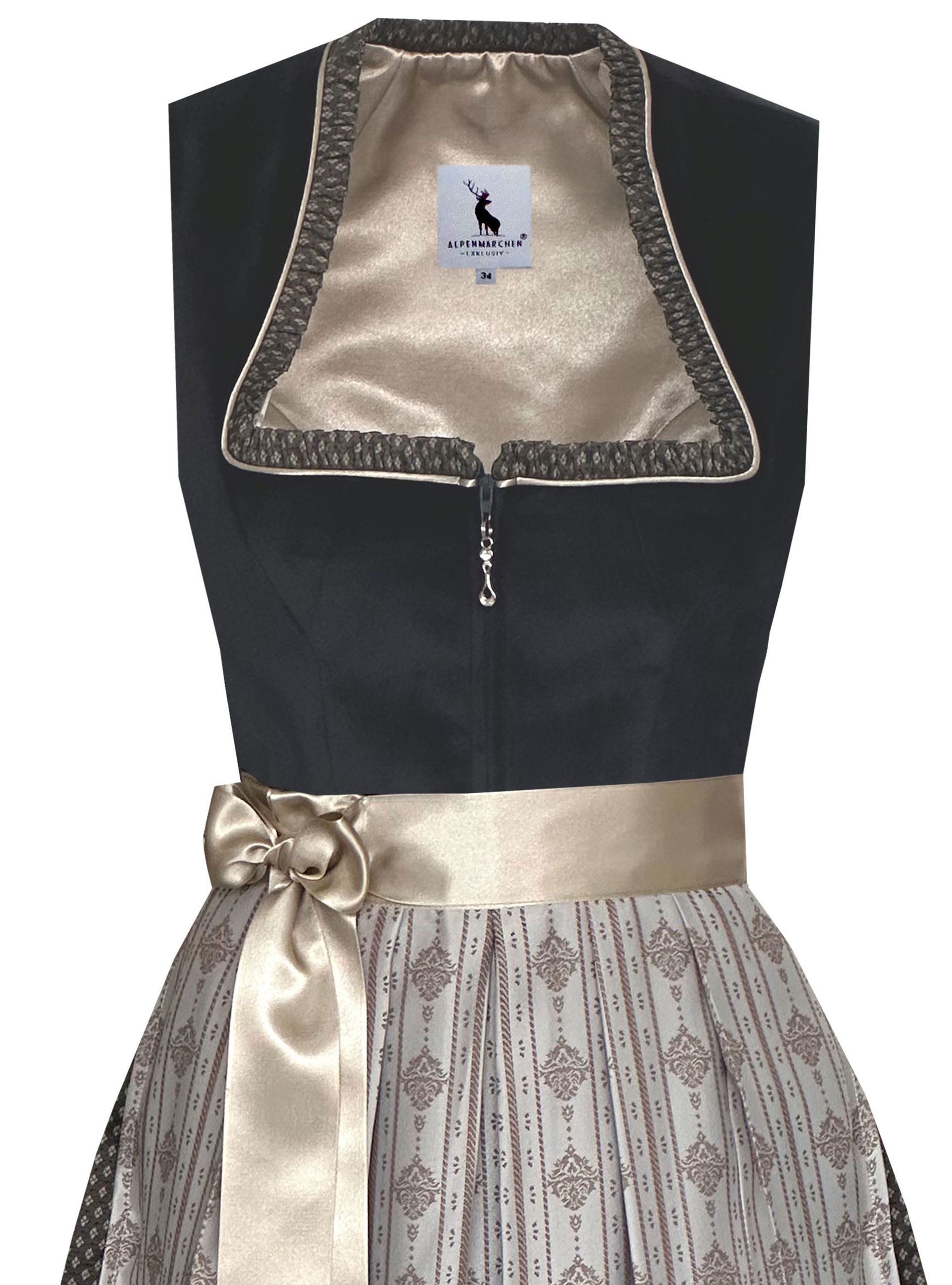 Alpenmärchen Dirndl Langes Dirndl Adele in schwarz - ALM1029 günstig online kaufen