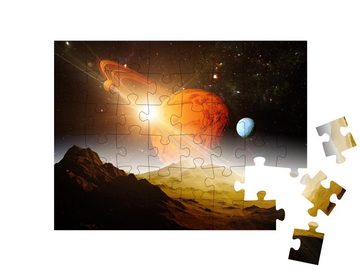puzzleYOU Puzzle Blick auf Planeten und Universum, 48 Puzzleteile, puzzleYOU-Kollektionen Weltraum, Universum