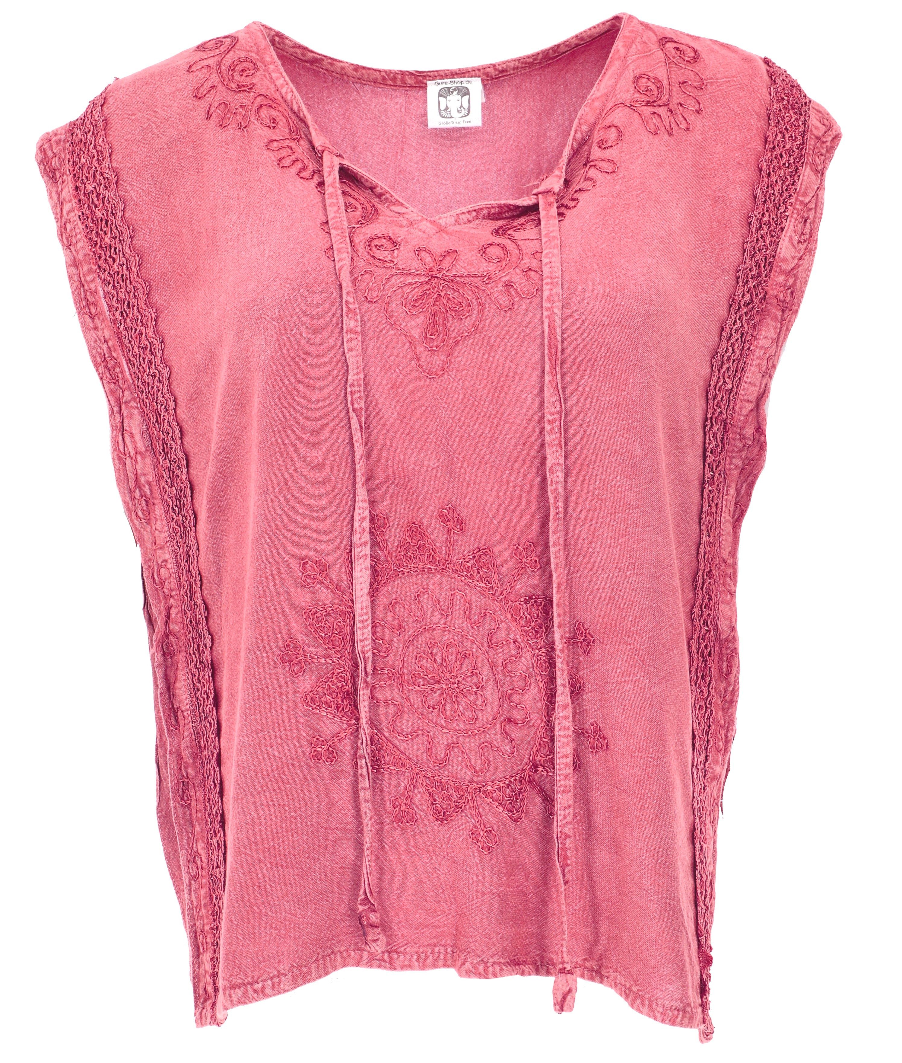 Guru-Shop T-Shirt Besticktes indisches Hippie Top, Boho chic.. Ethno Style, alternative Bekleidung, Festival