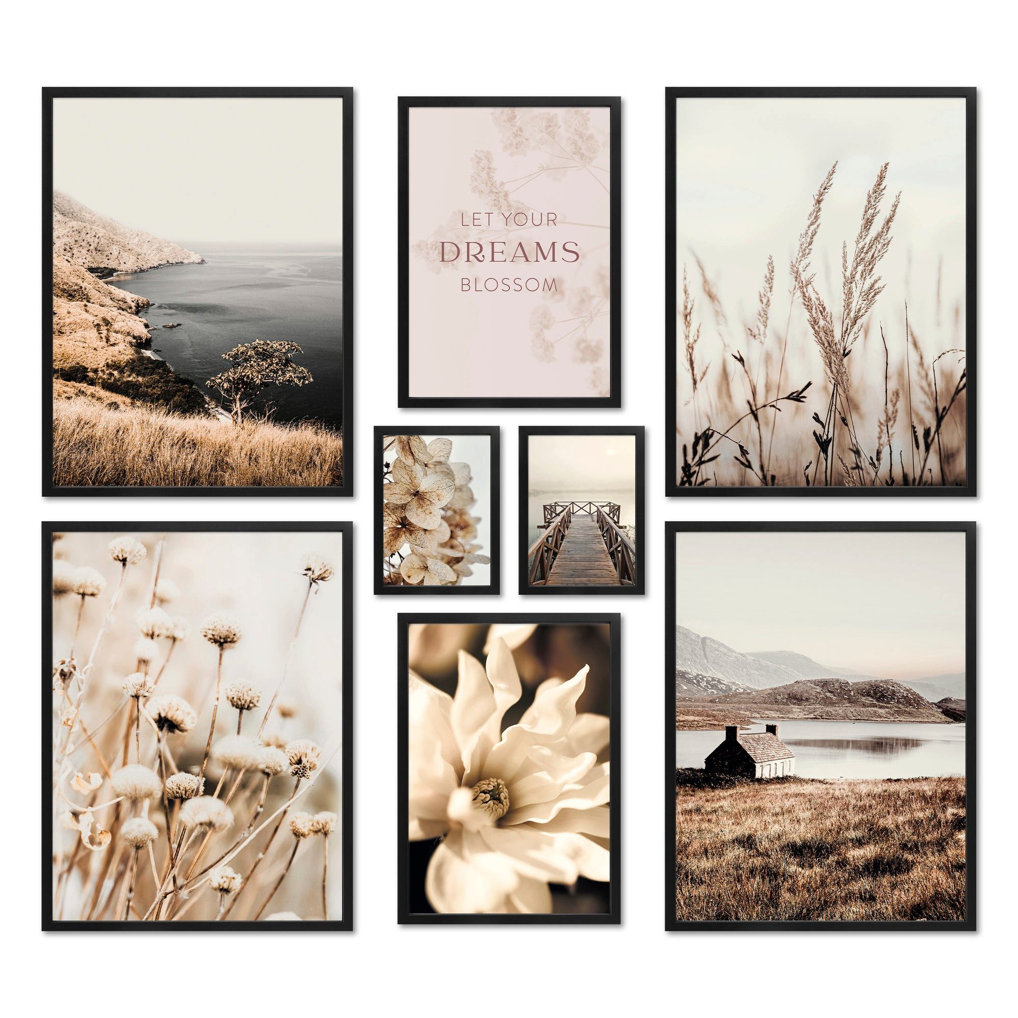 ARTFAVES Bilder-Collage Poster Set - BEIGE VINTAGE NATURE - Deko Wandbilder günstig online kaufen