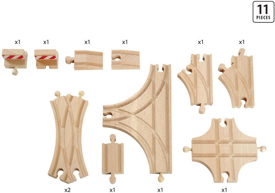 BRIO® Gleise-Set Ergänzungsset Holzschienensystem, BRIO® WORLD, Schienen und Weichensortiment