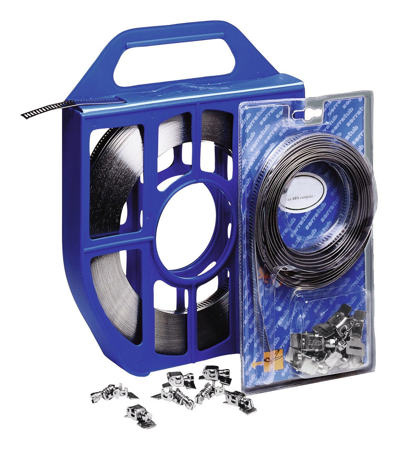 NORMA Schlauchschelle, Serratub Endlosband-KIT 9 mm W2B, 5m Band, 8 Köpfe