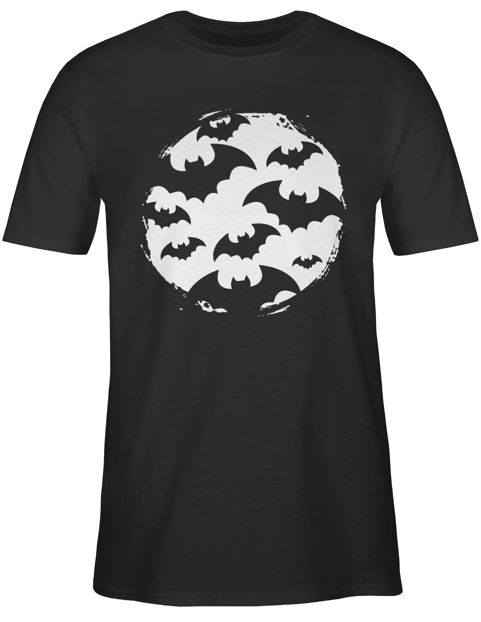 T-Shirt Herren Fledermaus Fledermäusen Halloween 1 Schwarz Kostüme Shirtracer