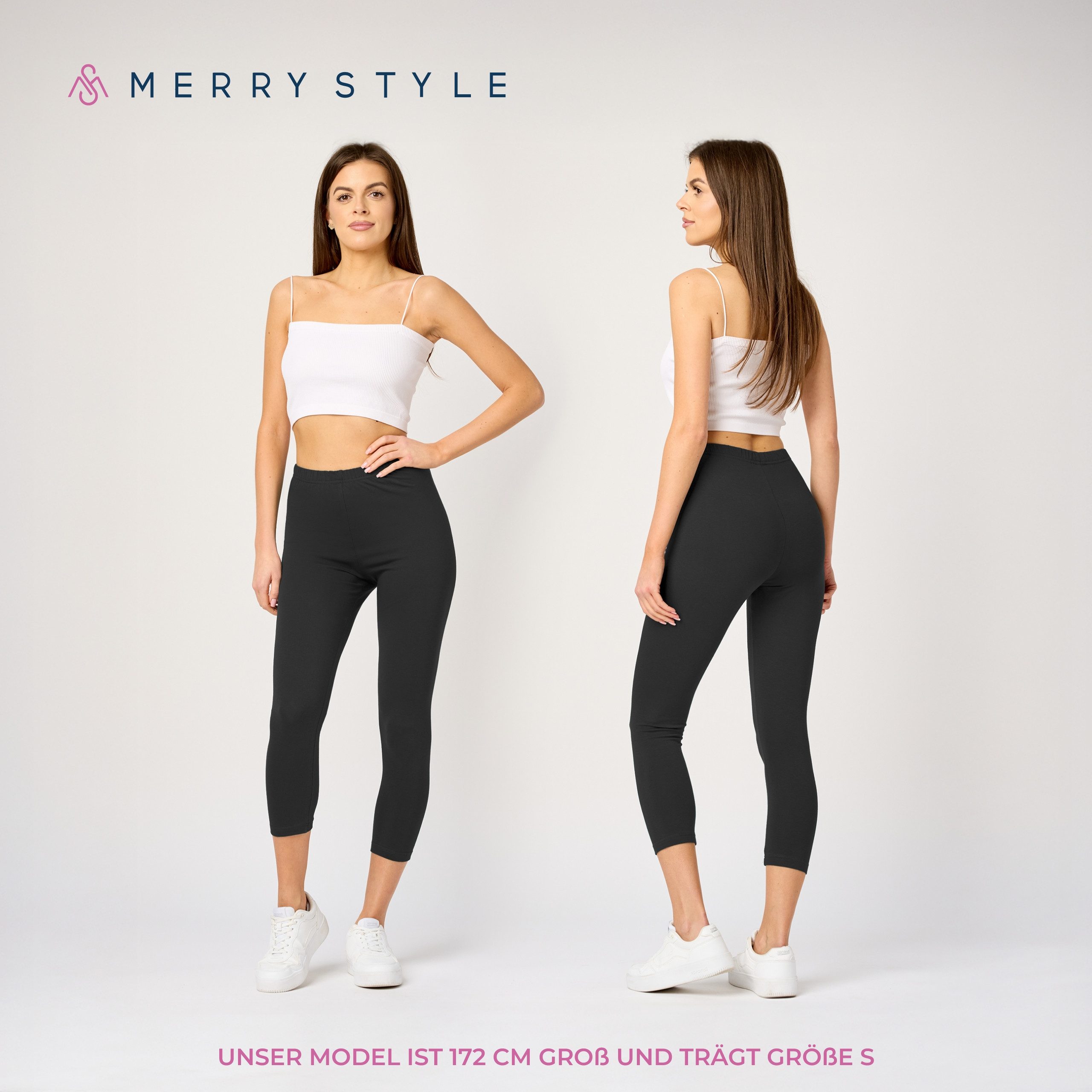 Merry Style Leggings Caprihose Damen 3/4 Hose MS10-199 (1-tlg) aus Baumwoll günstig online kaufen