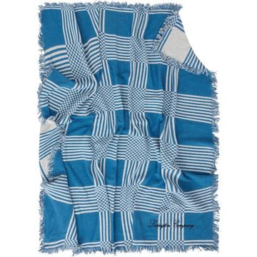 Kopfkissen LEXINGTON Picknickdecke mit Gurt Checked Recycled Cotton Blue-White (1, Lexington