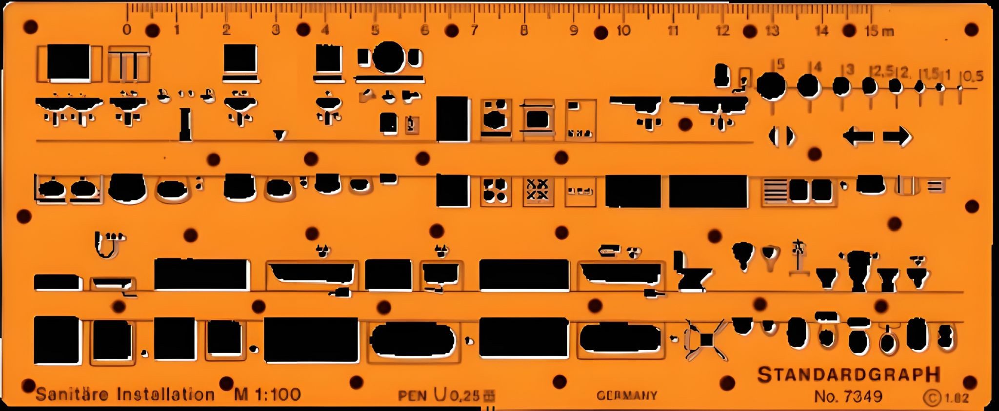 STANDARDGRAPH Zeichenlineal Standardgraph Sanitäre Installation I 1:100 1 Stück