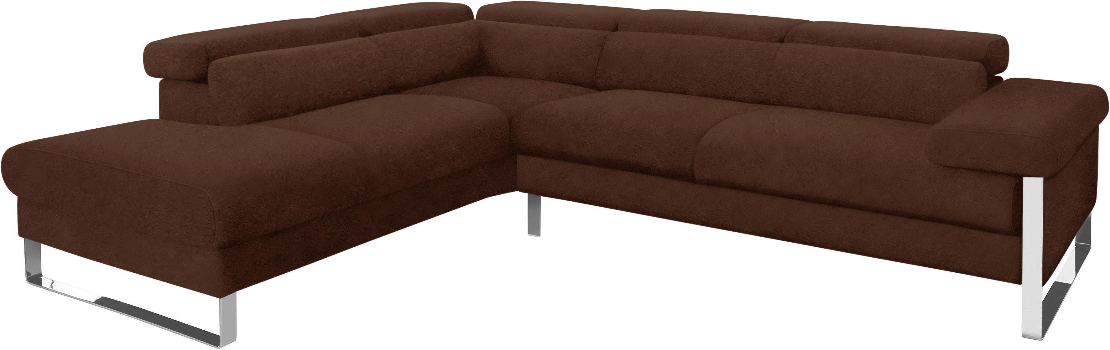 W.SCHILLIG Ecksofa finn, German Design Award 2016, Fußgestell Chrom glänzend, Breite 281 cm