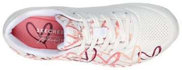 Skechers UNO-SPREAD THE LOVE Wedgesneaker mit auffälligem Graffiti-Print, Freizeitschuh, Halbschuh, Schnürschuh