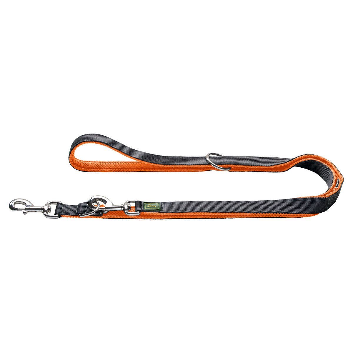 Hunter Tierbedarf Hundeleine Verstellbare Führleine Maldon orange/grau