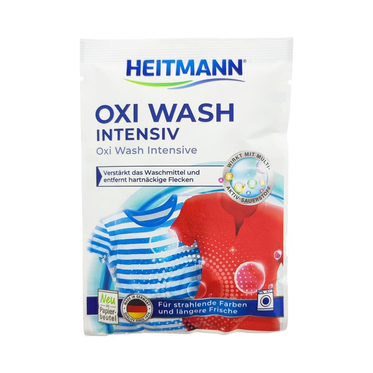 BRAUNS HEITMANN Oxi Wash Intensiv Fleckenentferner Pulver 50g Tiefenreiniger Fleckentferner (Beutel, [1-St. HTM Oxi Wash Intensiv 50g verwendbar für Bunt- oder Weißwäsche)